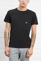 21 Men Men's  Black & Yellow Pizza Pocket Tee