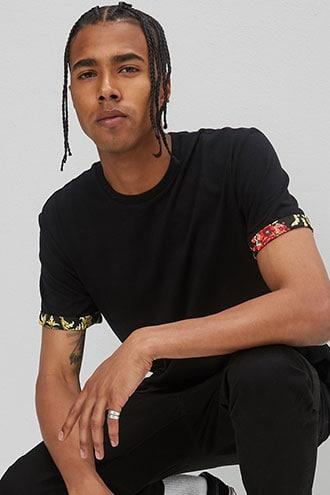 Forever21 Baroque Print Trim Tee