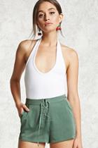 Forever21 Satin Lace-up Shorts