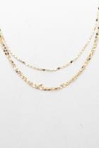 Forever21 Layered Hammered Link Chain Necklace