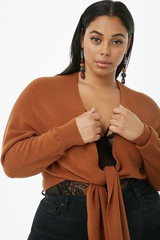 Forever21 Plus Size Tie-front Cardigan