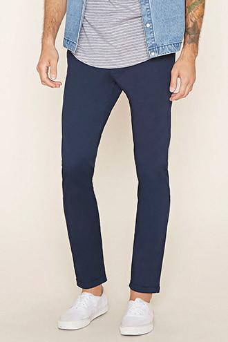 21 Men Men's  Navy Drawstring Cargo Pants