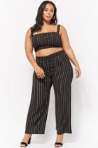 Forever21 Plus Size Striped Crepe Wide-leg Pants