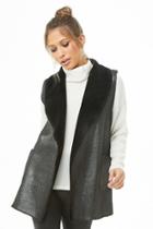 Forever21 May Logan Glittery Faux Fur Vest