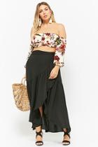 Forever21 Plus Size Wrap-front Ruffle Maxi Skirt