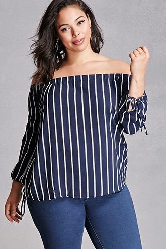 Forever21 Plus Size Perch Stripe Top