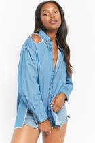 Forever21 Distressed Chambray Tunic