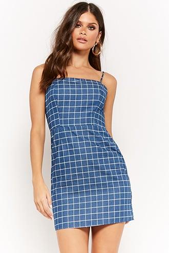 Forever21 Grid Print Cami Dress