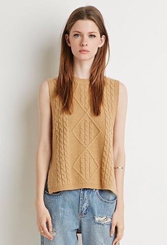 Forever21 Cable Knit Sweater Vest