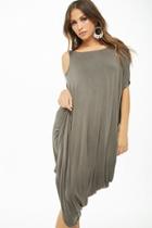 Forever21 Draped Open-shoulder Midi Dress