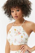 Forever21 Self-tie Floral Crop Top