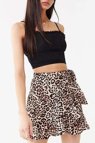 Forever21 Leopard Print Chiffon Mini Skirt
