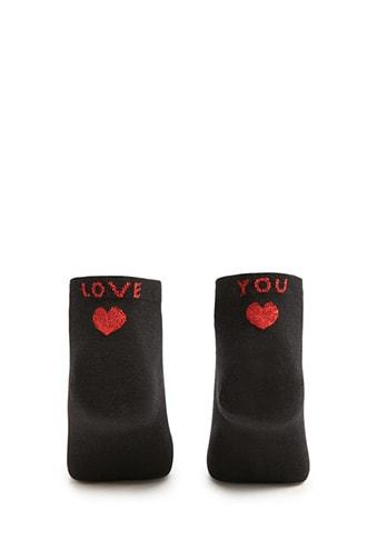 Forever21 Love You Graphic Ankle Socks