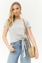 Forever21 Tie-hem Slub Knit Tee
