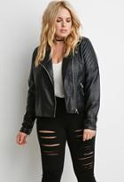 Forever21 Plus Quilted Faux Leather Moto Jacket
