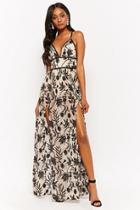 Forever21 Floral Mesh Overlay Bodysuit Gown