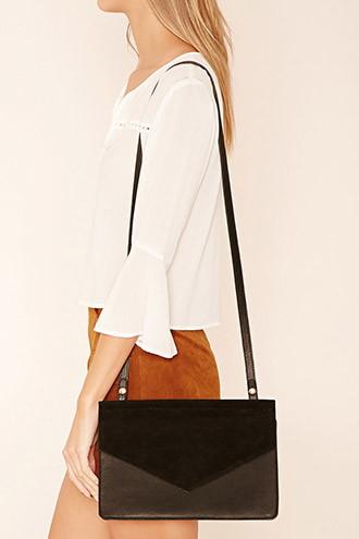 Forever21 Black Faux Suede Envelope Crossbody