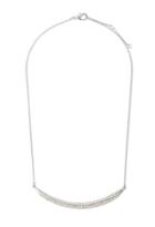 Forever21 Rhinestone Curved Bar Necklace (silver/clear)