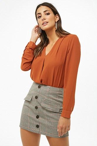 Forever21 Houndstooth Button-front Mini Skirt
