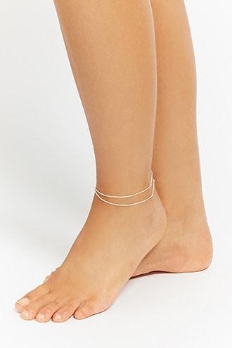 Forever21 Beaded Dual Chain Anklet