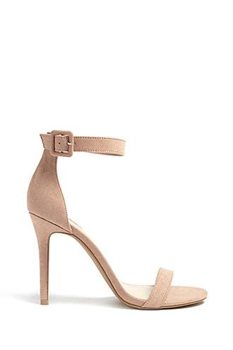 Forever21 Faux Suede Ankle-strap Heels (wide)
