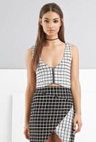 Forever21 Foxiedox Grid-pattern Crop Top