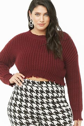 Forever21 Plus Size Sharkbite-trim Sweater