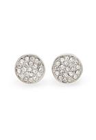 Forever21 Rhinestone-encrusted Disc Studs (silver/clear)