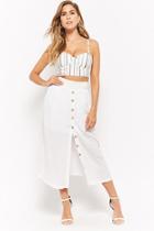Forever21 Smocked Button-front Skirt