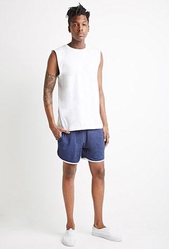 Forever21 Contrast-trimmed Drawstring Sweatshorts