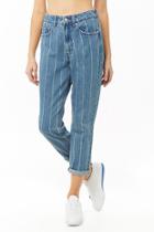Forever21 Pinstriped Straight-leg Jeans