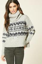 Forever21 Women's  Zigzag Cowl-neck Sweater