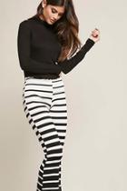 Forever21 Ribbed Knit Stripe Flare Pants