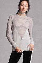 Forever21 Semi-sheer Open-knit Top