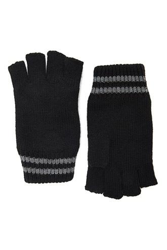 21 Men Men Striped Fingerless Gloves