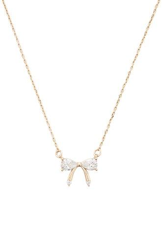 Forever21 Cz Bow Charm Necklace