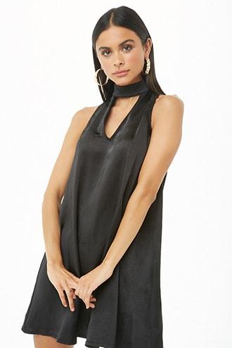 Forever21 Satin Cutout Shift Dress