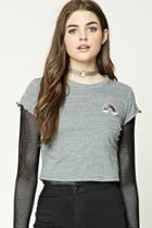 Forever21 Heathered Rainbow Patch Tee