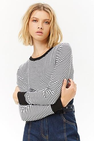 Forever21 Striped Contrast-trim Top