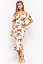 Forever21 Floral Off-the-shoulder Mermaid Dress