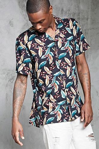 Forever21 Falling Leaf Hawaiian Shirt
