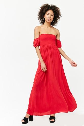 Forever21 Gauzy Smocked Maxi Dress