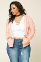 Forever21 Plus Women's  Light Pink Plus Size Zip-up Hoodie