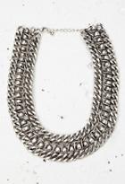 Forever21 Chunky Curb Chain Necklace (b.silver)