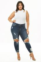 Forever21 Plus Size Distressed Ankle Super Skinny Jeans