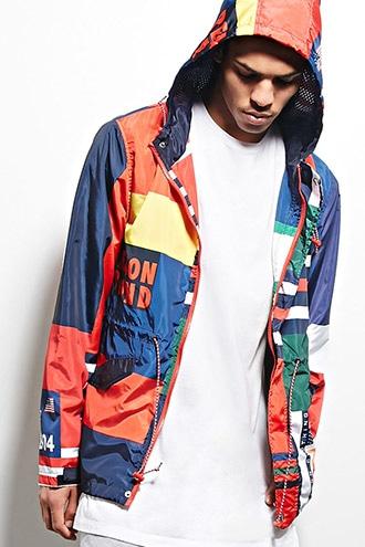 Forever21 Reason Hooded Logo Windbreaker