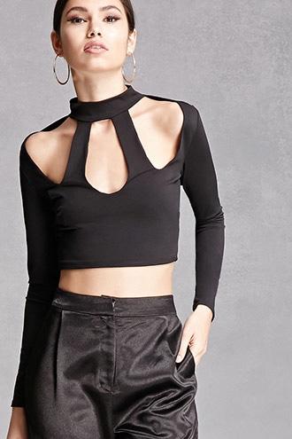 Forever21 Mock Neck Crop Top
