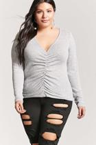 Forever21 Plus Size Marled Ruched Knit Top