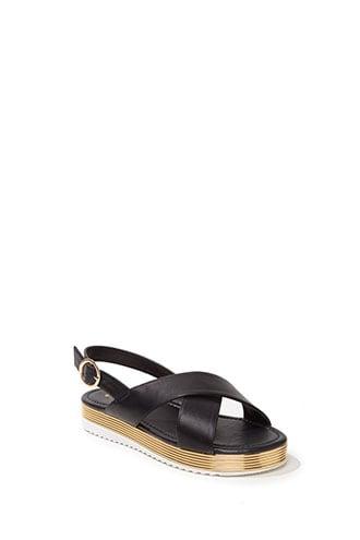 Forever21 Qupid Faux Leather Crisscross Flatform Sandals