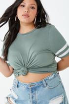 Forever21 Plus Size Contrast Striped Boxy Top
